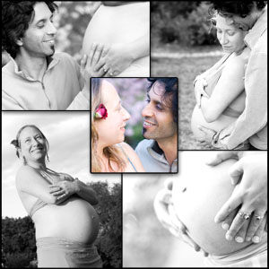 Collage of maternity photos that show the emotion as well as the belly!