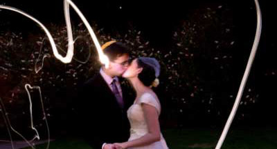 light painting heart wedding photo at night serravision photography custom story-based portraiture